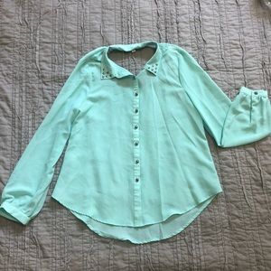 Shear Chartreuse Collared Shirt